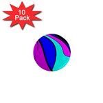 Purple and Blue 1  Mini Magnet (10 pack)  Front