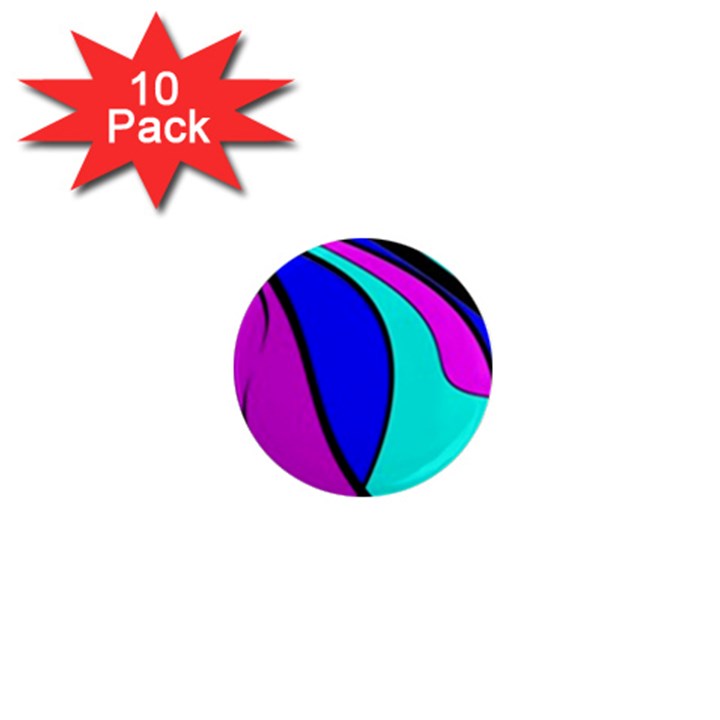 Purple and Blue 1  Mini Magnet (10 pack) 