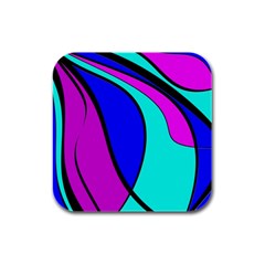 Purple And Blue Rubber Square Coaster (4 Pack)  by Valentinaart