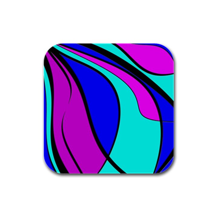 Purple and Blue Rubber Square Coaster (4 pack) 