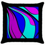 Purple and Blue Throw Pillow Case (Black) Front