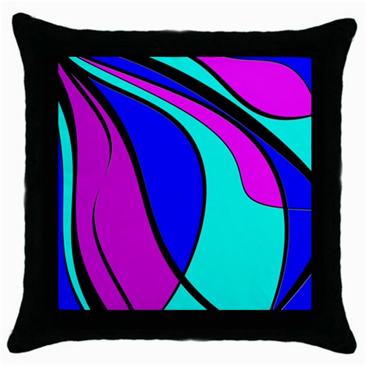 Purple and Blue Throw Pillow Case (Black)