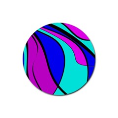 Purple And Blue Rubber Coaster (round)  by Valentinaart