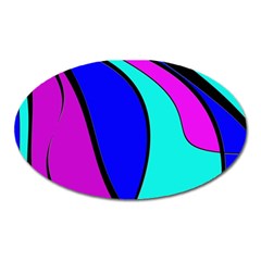 Purple And Blue Oval Magnet by Valentinaart