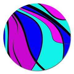 Purple And Blue Magnet 5  (round) by Valentinaart