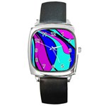 Purple and Blue Square Metal Watch Front