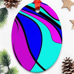 Purple And Blue Oval Ornament (two Sides) by Valentinaart