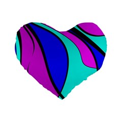 Purple And Blue Standard 16  Premium Flano Heart Shape Cushions by Valentinaart