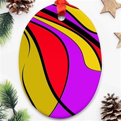 Colorful Lines Ornament (oval)  by Valentinaart