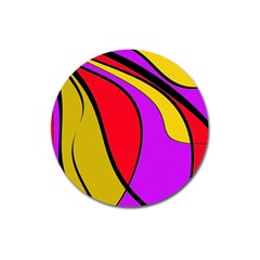 Colorful Lines Magnet 3  (round) by Valentinaart