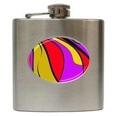 Colorful Lines Hip Flask (6 Oz) by Valentinaart