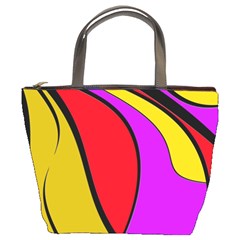 Colorful Lines Bucket Bags by Valentinaart