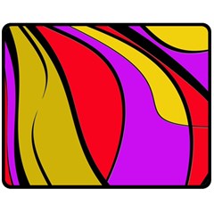 Colorful Lines Double Sided Fleece Blanket (medium)  by Valentinaart