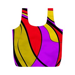 Colorful Lines Full Print Recycle Bags (m)  by Valentinaart