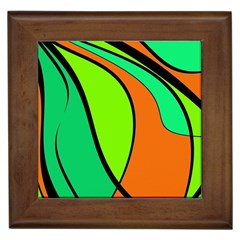 Green And Orange Framed Tiles by Valentinaart