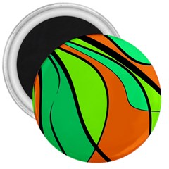 Green And Orange 3  Magnets by Valentinaart