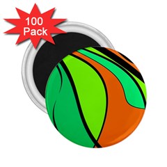 Green And Orange 2 25  Magnets (100 Pack)  by Valentinaart