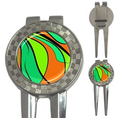 Green And Orange 3-in-1 Golf Divots by Valentinaart