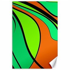 Green And Orange Canvas 24  X 36  by Valentinaart