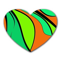 Green And Orange Heart Mousepads by Valentinaart