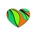 Green and orange Heart Coaster (4 pack)  Front