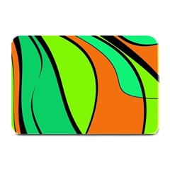 Green And Orange Plate Mats by Valentinaart