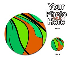 Green And Orange Multi-purpose Cards (round)  by Valentinaart