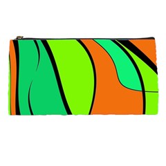 Green And Orange Pencil Cases by Valentinaart