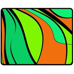 Green And Orange Fleece Blanket (medium)  by Valentinaart