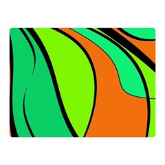 Green And Orange Double Sided Flano Blanket (mini)  by Valentinaart