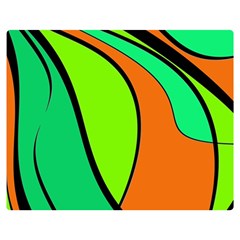 Green And Orange Double Sided Flano Blanket (medium)  by Valentinaart