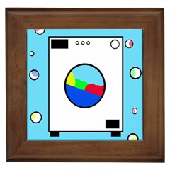 Washing Machine  Framed Tiles by Valentinaart