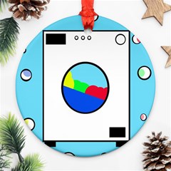 Washing Machine  Ornament (round)  by Valentinaart