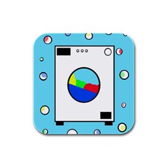 Washing Machine  Rubber Square Coaster (4 Pack)  by Valentinaart