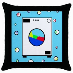 Washing Machine  Throw Pillow Case (black) by Valentinaart