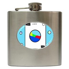 Washing Machine  Hip Flask (6 Oz) by Valentinaart