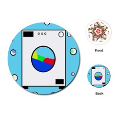 Washing Machine  Playing Cards (round)  by Valentinaart