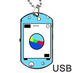 Washing Machine  Dog Tag Usb Flash (two Sides)  by Valentinaart