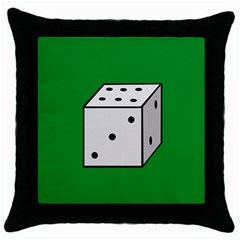 Dice  Throw Pillow Case (black) by Valentinaart