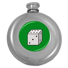 Dice  Round Hip Flask (5 Oz) by Valentinaart