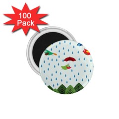 Birds In The Rain 1 75  Magnets (100 Pack)  by justynapszczolka