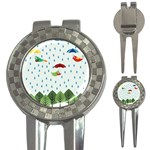 Birds in the rain 3-in-1 Golf Divots Front