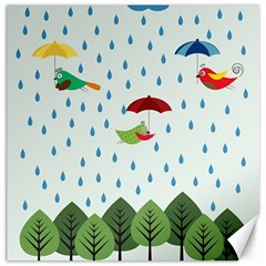 Birds In The Rain Canvas 16  X 16   by justynapszczolka