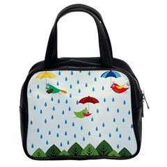 Birds In The Rain Classic Handbags (2 Sides)