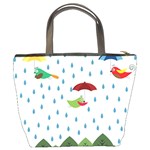 Birds in the rain Bucket Bags Back