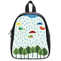 Birds In The Rain School Bags (small)  by justynapszczolka