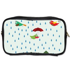 Birds In The Rain Toiletries Bags 2-side by justynapszczolka