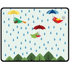 Birds In The Rain Fleece Blanket (medium)  by justynapszczolka