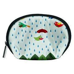 Birds In The Rain Accessory Pouches (medium)  by justynapszczolka