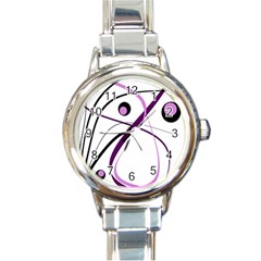 Pink Elegant Design Round Italian Charm Watch by Valentinaart